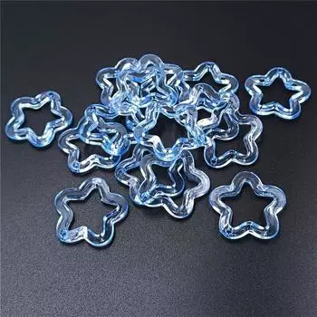 Подвески 30 мм, свободные бусины со звездами, модные прозрачные креативные акриловые ручные работы, 10 шт., материал «сделай сам», ювелирные аксессуары синий