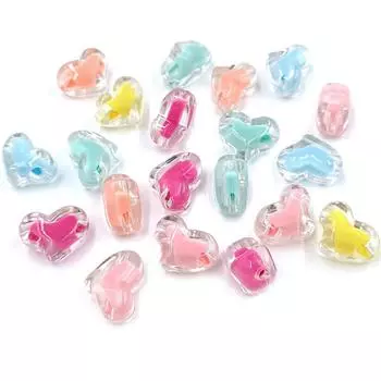 Подвески Акриловые DIY Материалы для ручной работы Прозрачные/матовые 10 шт. Бусины в форме сердца тыквы/персика Corespun для изготовления ювелирных изделий Pumpkin/Transparent жёлтый