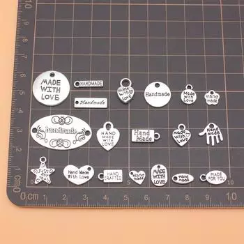 Подвески аксессуары для ювелирных изделий Ручная работа, Сделано с любовью Бирка Поделки Персонализированные 19шт./компл.