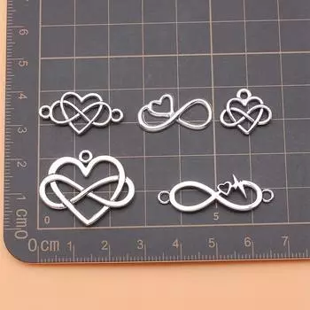 Подвески аксессуары для ювелирных изделий Символ бесконечности Сердце Подвеска для сотового телефона Тренд 5 шт./компл.
