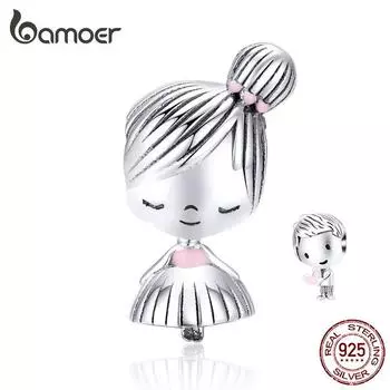 Подвески BAMOER для девочек и мальчиков, оригинальные металлические бусины из стерлингового серебра 925 пробы для оригинального браслета из серебра 925 пробы