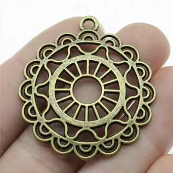 Подвески «Цветок жизни» Мужские аксессуары Популярные винтажные украшения A20-2pcs-35x43mm