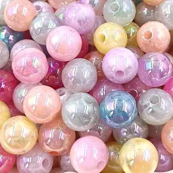 Подвески DIY Ожерелье Браслет Мода Акрил 10 Шт. Аксессуары 16 мм Материалы Звездного Облака Круглые Бусины Желе Цвета Аксессуары Для Изготовления Ювелирных Изделий жёлтый