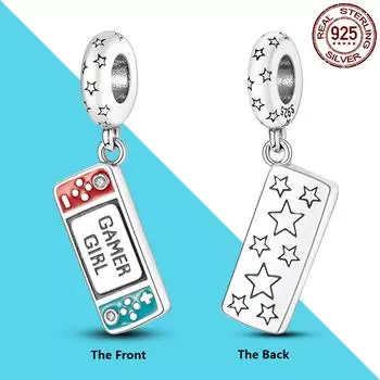 Подвески для девочек-геймеров, подвески из серебра 925 пробы, оригинальные подвески-браслеты для игровых консолей своими руками, ювелирные изделия в подарок другу, любимому человеку