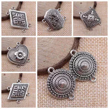 Подвески для изготовления ювелирных изделий, комплект, кулон, ювелирные аксессуары «сделай сам», серьги с четырьмя отверстиями, соединительные подвески 3pcs-25x31mm-B14769