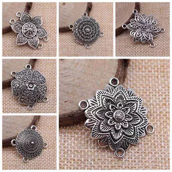 Подвески для изготовления ювелирных изделий, комплект, кулон, ювелирные аксессуары «сделай сам», четыре отверстия, серьги с цветком, соединительные подвески 3pcs-27x32mm-B14825