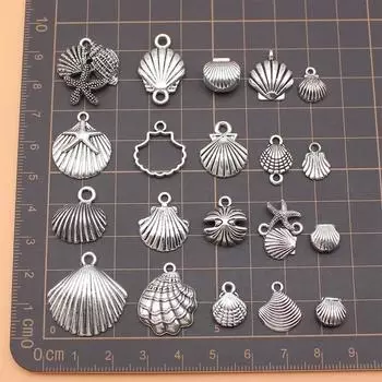 Подвески для изготовления ювелирных изделий, ракушки, ювелирные подвески ручной работы, 20 шт./компл.