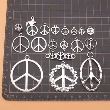 Подвески для изготовления ювелирных изделий, символ мира, милые предметы ручной работы, 18 шт./компл.