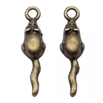 Подвески для мыши антикварного бронзового цвета 24x6 мм, бренд: WYISYWG 20 шт. Ювелирные изделия женские