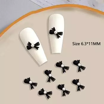 Подвески для ногтей Ленточные детали для дизайна Золотой Серебряный бант с жемчугом Ювелирные изделия Украшения своими руками Аксессуары для маникюра