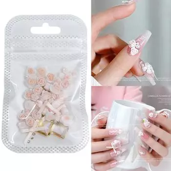 Подвески для ногтей с цветами 3D Стразы для ногтей Драгоценные камни для ногтей DIY Дизайн ногтей Жемчуг для ногтей Украшения для ногтей Смешанное украшение для ногтей A