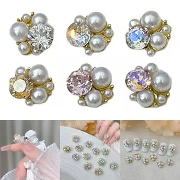 Подвески для ногтей Стразы для ногтей Сверкающие драгоценные камни для ногтей Кристаллические драгоценные камни Украшения для ногтей Принадлежности для акриловых ногтей 6