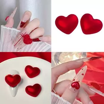 Подвески для ногтей в форме сердца в виде нового года с надписью «Любовь», подвески для дизайна ногтей в виде хрустального сердца, плюшевые украшения для дизайна ногтей в виде сердечек, принадлежности для ногтей для девочек 3