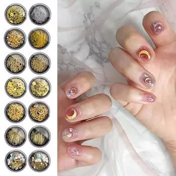 Подвески для ногтей «Звезда, Луна» Стразы для ногтей Подвески для дизайна ногтей Панк-заклепки Драгоценные камни для ногтей Маникюрные принадлежности Украшения для дизайна ногтей своими руками B01