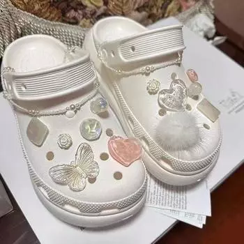 Подвески для обуви «сделай сам», полумесяц, бабочка, украшение для обуви, аксессуары с пряжкой для детей, подарок для девочек на вечеринку