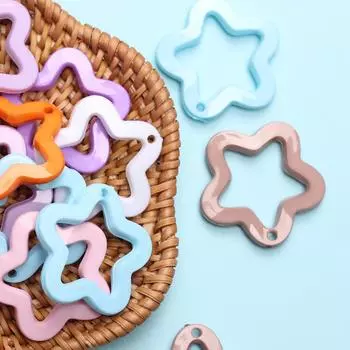 Подвески для ожерелья, изготовления сережек ярких цветов, модные ювелирные изделия своими руками, акриловый кулон в виде пентаграммы, 30 мм, 20 шт., инструменты 20Pcs