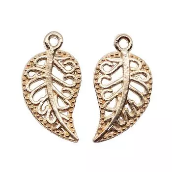 Подвески для рукоделия бренда: WYISYWG KC Подвески в форме листьев золотого цвета 18x10 мм 20 шт.