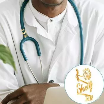 Подвески для стетоскопа с идентификационной биркой из полированной титановой стали, именная бирка для стетоскопа, праздничный подарок для врача, медсестры, помощника врача