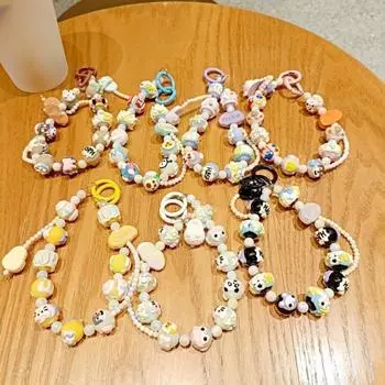 Подвески для сумок из бисера, брелок ручной работы своими руками, нежная цепочка для мобильного телефона для девочек коричневый