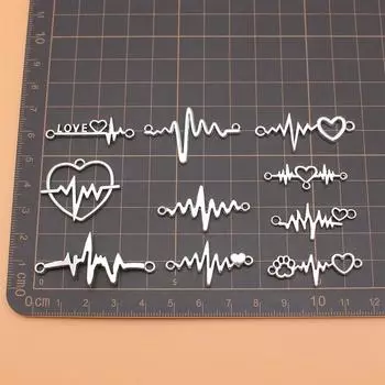 Подвески для ювелирных изделий Электрокардиограмма Милые предметы Винтаж 10 шт./компл.