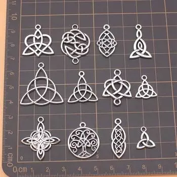 Подвески для ювелирных изделий, материалы с узлом трикетра, винтаж, 12 шт./компл.