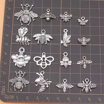 Подвески для ювелирных изделий Пчела Подвеска для сотового телефона Винтаж 16 шт./компл.