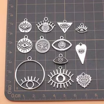 Подвески и аксессуары для ювелирных изделий, подвески для глаз, оптовая продажа, 12 шт./компл.