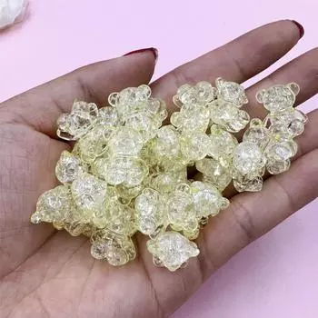 Подвески имитация стекла взрыв DIY материал мультфильм медведь акриловые ювелирные изделия свободные бусины 35 шт./компл. браслет ожерелье аксессуары фиолетовый