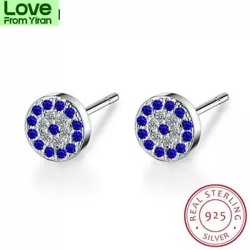 Подвески из чистого серебра 925 пробы, серьги с фианитом Lucky Turkey, маленькие серьги-гвоздики для женщин, ювелирные изделия из розового золота золотой