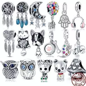 Подвески из серебра 925 пробы «Ловец снов» подходят для оригинальных браслетов 925 пробы