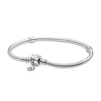 Подвески из стерлингового серебра 925 пробы, браслет в форме сердца, Т-образная цепочка-манжета, сверкающая синяя дисковая застежка, браслет-цепочка в виде змеи, женские ювелирные изделия 17cm