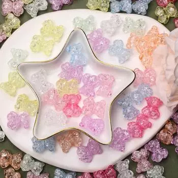 Подвески Ювелирные изделия Изготовление акрила DIY Материал Браслет Ожерелье Аксессуары 35 шт./компл. Имитация Стеклянных Взрывов Мультяшный Медведь Бусины Россыпью разноцветный