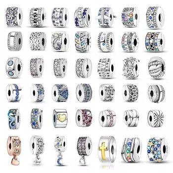 Подвески-клипсы подходят для оригинальных браслетов, красочная пряжка с цирконом S925, серебряные сверкающие круглые бусины, аксессуары для самостоятельного изготовления ювелирных изделий