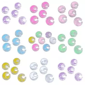 Подвески многоцветные капельные масляные материалы мода для изготовления браслетов, ожерелий, ювелирных изделий своими руками, аксессуары 5 шт. Бусины Starmoon креативные акриловые прозрачные белый