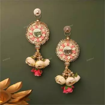 Подвески на дверь для украшения дома, Ручная работа Шубх Лабх Сон/Сун/Шун/Шун, Теги для пуджи, Таблички на дверь, 1 пара