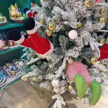 Подвески на елку, качающиеся украшения, рождественские украшения, макет сцены, электрические штаны феи Red pants