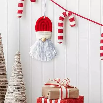 Подвески на рождественскую елку из хлопчатобумажной нити ручной работы, подвесные украшения, рождественские подарки на Навидад, украшения