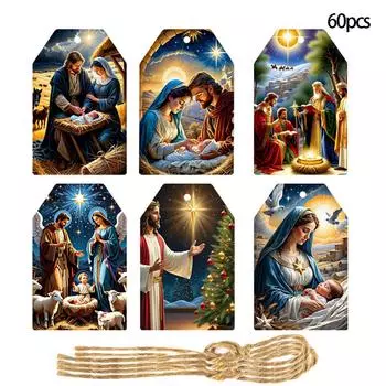 Подвески на рождественскую тематику, Подарки на вечеринку, Подвески на рождественскую елку, Декоративные элементы Подвеска Подарочное рождественское украшение белый