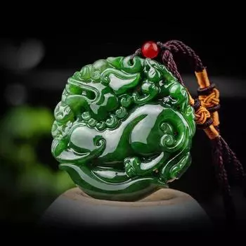 Подвески Pixiu, ожерелье, подвеска, модные аксессуары, китайский стиль, натуральный нефритовый зверь, подарок на удачу и богатство белый