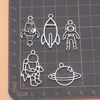 Подвески Принадлежности для изготовления ювелирных изделий Полая ракета Находки космонавта на планете? Винтаж 5 шт./компл.