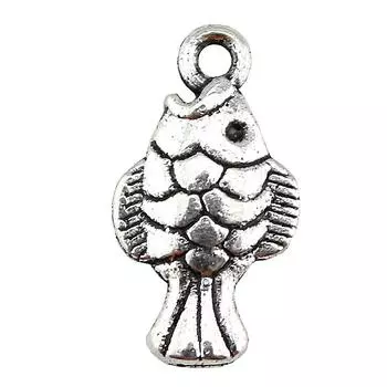 Подвески-рыбки цвета антикварного серебра 19x10 мм брендовые: WYISYWG 20 предметов искусства и рукоделия для детей