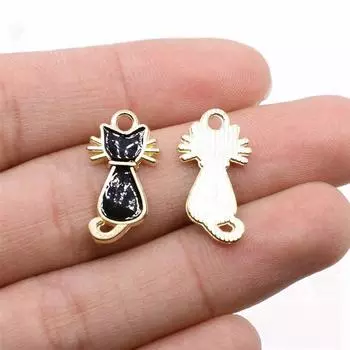 Подвески с эмалью в виде кота, украшения, милые украшения для женщин