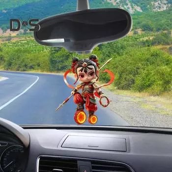 Подвески с героями мультфильмов и аниме, украшения для зеркала заднего вида автомобиля, 2D акриловые плоские сумки, подвески ручной работы, ювелирные изделия, подарки красный