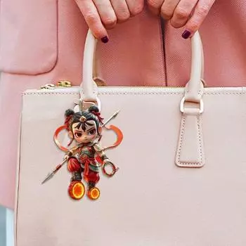 Подвески с героями мультфильмов и аниме, украшения для зеркала заднего вида автомобиля, 2D акриловые плоские сумки, подвески ручной работы, ювелирные изделия, подарки красный