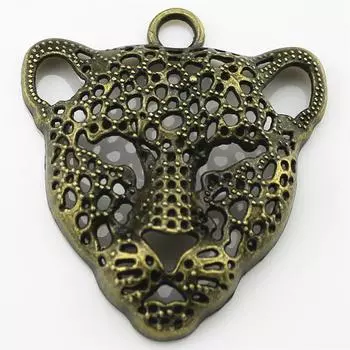 Подвески с головой леопарда антикварного бронзового цвета 56x50 мм торговой марки: WYISYWG 1 шт. аксессуары для рукоделия