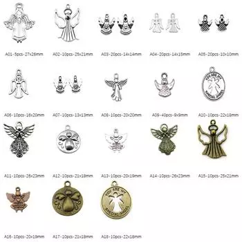Подвески с крыльями ангела для изготовления ювелирных изделий, аксессуары для декора своими руками A06-10pcs-16x20mm-B14373