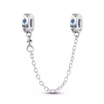 Подвески с разделительным зажимом, защитная цепочка, стерлинговое серебро 925 пробы, подвески в виде ромашки в форме сердца, подходят для браслета, ювелирных изделий, DIY Изготовление белый