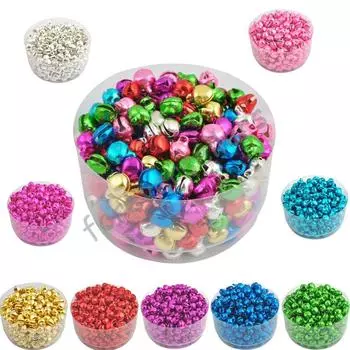 Подвески свободные бусины кулон DIY для изготовления ювелирных изделий оптовая продажа 100 шт 6*8 мм железные красочные рождественские колокольчики