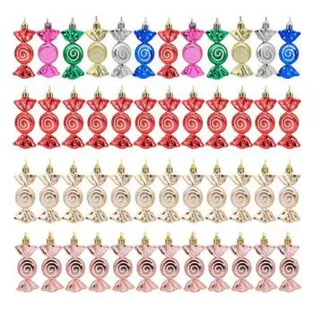 Подвески Висячие украшения Ремешок Дизайн Яркий цвет Рождественская елка Конфетные украшения красный