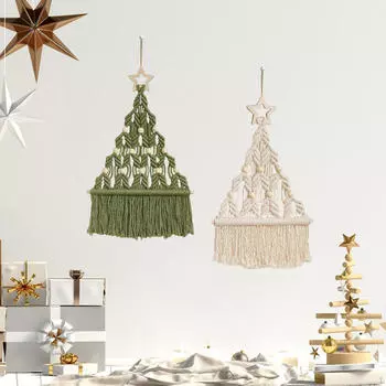 Подвески в стиле бохо для рождественской елки, украшения в стиле макраме для дома и стены 3pcs